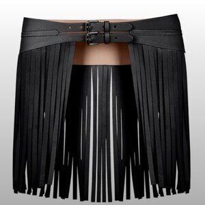 NEW with Tags Festival BCBG MaxAzria Black Fringe Belt S $98